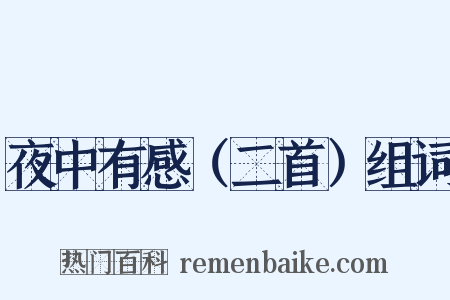 夜中有感（二首）组词是什么意思的图片